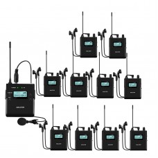 ANLEON MTG-400 520-545MHz Wireless Microphone System for Tourist Guide Simultaneous Interpreting (1* TX + 10*RX)