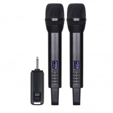 2.4G Rechargeable Microphone Wireless Mic Dynamic Microphone (2 Mics) for Stage Performance Karaoke