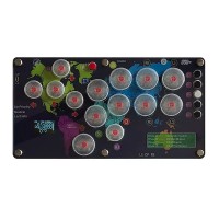 14-Button Mini Arcade Controller Fight Stick with Screen & Low Profile Switches for Hitbox PC/PS4