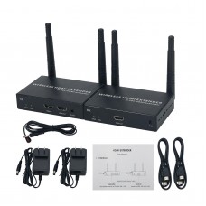 Wireless HDMI Extender One Transmitter and One Receiver 200M 1080P Transmission Support IR Remote Control