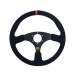 Simplayer 14" Universal Steering Wheel Racing Wheel Matte Suede + Red Stripe for OMP Modification