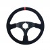 Simplayer 14" Universal Steering Wheel Racing Wheel Matte Suede + Red Stripe for OMP Modification