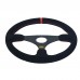 Simplayer 14" Universal Steering Wheel Racing Wheel Matte Suede + Red Stripe for OMP Modification