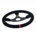 Simplayer 14" Universal Steering Wheel Racing Wheel Matte Suede + Red Stripe for OMP Modification