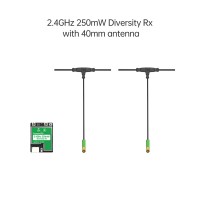 iFlight ELRS 2.4GHz 250mW RX Long Range True Diversity Receiver with Dual 40mm Antenna for FPV Drones