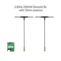 iFlight ELRS 2.4GHz 250mW RX Long Range True Diversity Receiver with Dual 70mm Antenna for FPV Drones