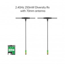 iFlight ELRS 2.4GHz 250mW RX Long Range True Diversity Receiver with Dual 70mm Antenna for FPV Drones