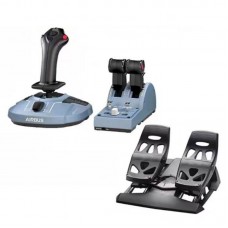 TCA Sidestick + Quadrant Flight Simulator Airbus Edition with Flight Rudder Pedal for Thrustmaster Simulation Games