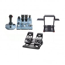 TCA Captain Pack X Flight Simulator Airbus Edition with Flight Rudder Pedal and Foldable Bracket for Thrustmaster