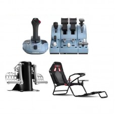TCA Captain Pack X Flight Simulator Airbus Edition with Professional Rudder Pedal and Foldable Seat Bracket for Thrustmaster