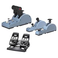 TCA Quadrant + ADD-ON Flight Simulator Airbus Edition (Throttle Valve + Flap + Spoiler) with Flight Rudder Pedal for Thrustmaster