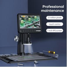 318A 12MP 1600X Digital Microscope Camera with Ordinary Lens & 7" IPS Screen for Touch Control