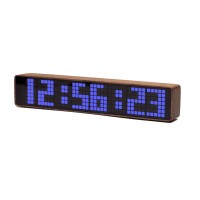 Chrono-Wood Wifi Clock LED Clock Desktop Alarm Clock w/ Walnut Solid Wood Shell and Blue LED Module