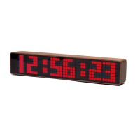 Chrono-Wood Wifi Clock LED Clock Desktop Alarm Clock with Walnut Solid Wood Shell and Red LED Module