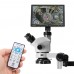 HY-7050FLA-1090 3.5X-50X Zoom Stereo Trinocular Microscope Clamp Folding Extension Base with 10-inch Microscope Camera