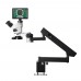 HY-7050FLA-1090 3.5X-50X Zoom Stereo Trinocular Microscope Clamp Folding Extension Base with 10-inch Microscope Camera