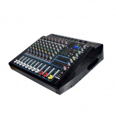 R-1600 1600W*2 Professional 8-Channel Power Mixer KTV Mixing Console with Bluetooth Reverb Equalizer