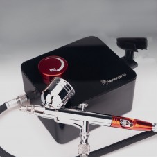 HOBBY-MIO HM-03 Mini Professional Entry-level Desktop Air Pump 18W with 0.3mm HM130 Spraying Pen for Model Coloring