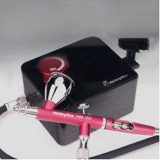 HOBBY-MIO HM-03 Mini Professional Entry-level Desktop Air Pump 18W with 0.3mm Lightweight HM231 Spraying Pen for Model Coloring