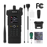 HAMGEEK APX-8000 12W Dual Band Radio VHF UHF Walkie Talkie Black w/ Handheld Mic + Programming Cable
