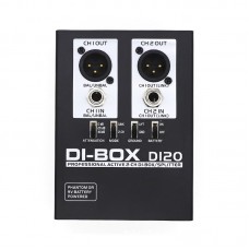 DI-Box DI20 Professional 2CH Active DI Box Active Direct Box + GND Lift Switch + Attenuation Switch