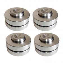 4pcs 45mm/1.8" Stainless Steel Speaker Feet Pads with 304 Stainless Steel Balls and Anti-slip Pads