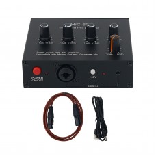 MIC-60 3-Band Equalizer Balanced Mic Preamp Microphone Preamplifier with DC Cable and XLR Cable