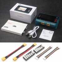 M6D 500W 15A 1-6S Dual-Channel Smart Battery Balance Charger w/ Transparent Blue Shell + XT60 Cables