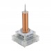 YSKJ-18 Bluetooth Music Tesla Coil Arc Plasma Speaker Support Lighting Across Space (White Base + Golden Coil + Acrylic Shell)