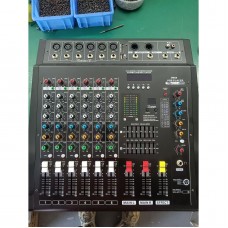 DMX-8 8-Channel Professional Audio Mixer 2x250W High Power Audio Console with Bluetooth Reverberation and Equalization