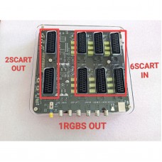 New SCART 6-IN 3-OUT Automatic Distributor with USB Cable Automatic Switcher Support RGB Output for SCART Game Devices