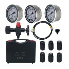 FPU-1 Nitrogen Charging Kit Nitrogen Charger with 3 Gauges 1 Hose & 7 Couplings for Accumulators