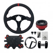 Simplayer Steering Wheel Kit with 13" Steering Wheel Rim + Quick Release + QUFEI H1-K Sim Racing Hub