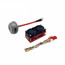 5W 5.8G 48CH FPV VTX Video Transmitter w/ Microphone & Two Fans + Original Antenna for Fat Shark