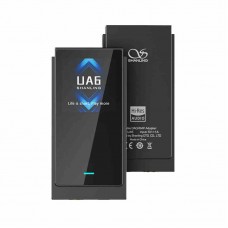 Black UA6 Portable Headphone Amplifier Audio Decoder with 1.3-inch Color Screen Support Dual/Quad DAC Mode Switch