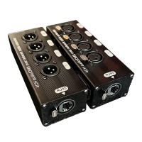 Pair of 4XLR-F + 4XLR-M Audio/DMX Over Network Cable Extender 4-Channel XLR Ethernet Cable Extender Compatible with DMX/AES/COM