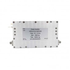 0.5-6GHz RF Microwave Wideband Power Amplifier 45dB Gain 10W High Power Output with SMA Female Connector