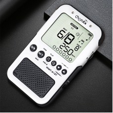 Cherub WMT-918T 3-in-1 Rechargeable Tuner Metronome (White) w/ Foldable Stand for Stereo Headphones