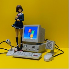 DIY Retro Mini Computer-design Game Console Support AV Input HD 3.5-inch LCD Screen with 8G Memory Card