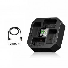ZITAY NP-FZ100 Charger 4-Channel Charger PD Fast Charging + Data Cable for Sony A7R5/A7S3/A7M3/A7C2