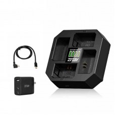 ZITAY NP-FZ100 Charger 4-Channel Charger + Charger Plug + Data Cable for Sony A7R5/A7S3/A7M3/A7C2