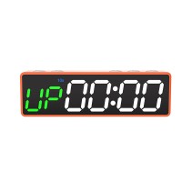 Multi-function Workout Timer Fitness Timer (Orange Frame + Green & White Display) w/ 8 Fitness Modes