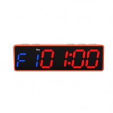Multi-function Workout Timer Fitness Timer (Orange Frame + Blue & Red Display) with 8 Fitness Modes