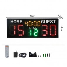 A30B 6-digit Portable Scoreboard Electronic Scoreboard (w/ Game Time) for Tennis and Basketball