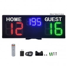 GA30B_7D4_BA 7-digit Portable Scoreboard Electronic Scoreboard with Remote Control for Tennis