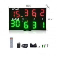 A30B 10-digit Tennis Scoreboard Portable Scoreboard Electronic Scoreboard (with 4" Character Height)