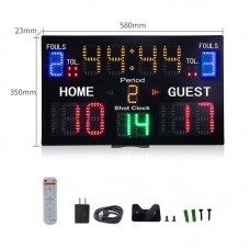 A30B 15-digit Basketball Scoreboard Portable Scoreboard w/ Shot Clock & 8 Modes for Badminton Boxing
