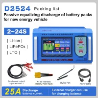 D2524 0-25A Adjustable 2-24 Strings New Energy Vehicle Lithium Battery Module Equalizer Repair Analyzer without Charging Function