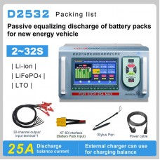 D2532 0-25A Adjustable 2-32 Strings New Energy Vehicle Lithium Battery Module Equalizer Repair Analyzer without Charging Function
