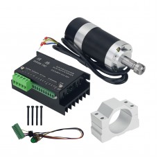 Upgraded 400W 12000RPM Brushless Spindle Motor Air Cooled ER11 Collet Holder with Driver Motor Clamp
